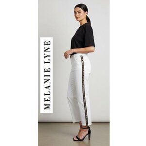 MELANIE LYNE, Boho white jeans with side print